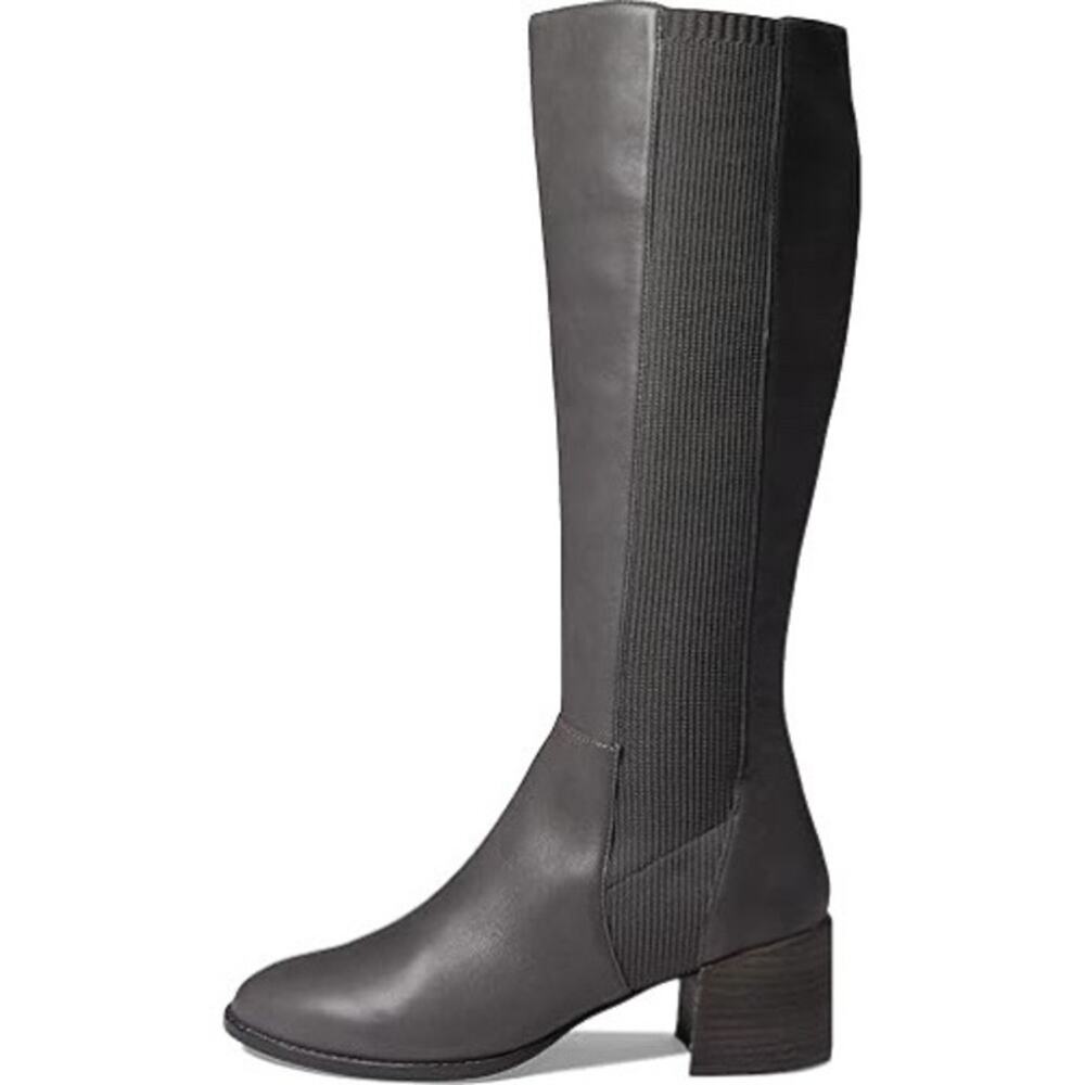 Eileen Fisher Gray Destry Leather Knee High Boots Women's 5 NEW